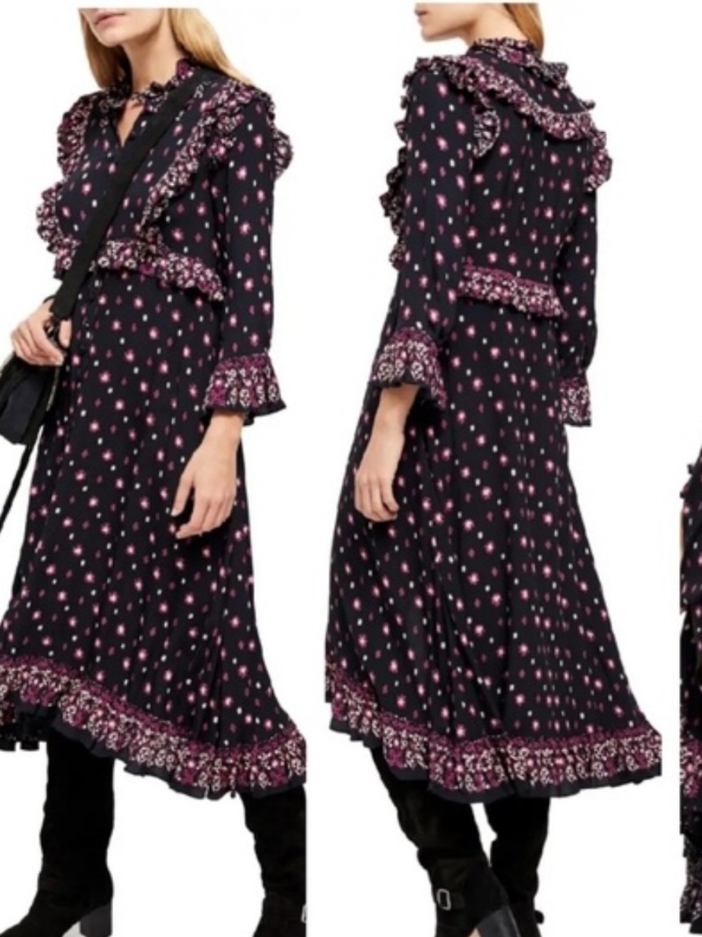 Free People Calico Skies Midi Dress